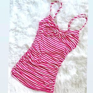 HOT PINK STRIP SPAGHETTI STRAP